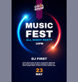 music fest poster template show exhibition vector image vector image