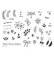 hand drawn isolated doodle design elements vector image