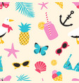 summertime seamless pattern with exotic fruits vector image vector image