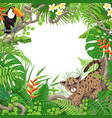 tropical frame with plants and animals vector image