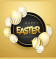 easter gold background with realistic golden vector image