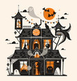 halloween house background or flyer vector image vector image