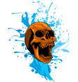 colored draw of human skull vector image vector image