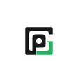initial letter gp or pg logo design template vector image
