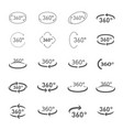 360 degree circular rotation set icons and web vector image