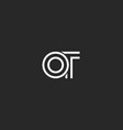 creative hipster initials ot letters monogram vector image vector image