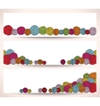 set of horizontal banners with yarn balls vector image vector image