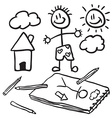black and white doodles vector image