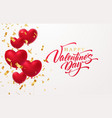 red glittering heart shape balloons with gold vector image vector image