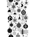 seamless black-and-white pattern with christmas vector image