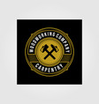 vintage carpentry woodwork premium logo badge vector image vector image