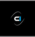c i letter logo abstract design on black color vector image