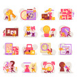quest flat icons collection vector image