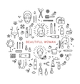 beauty set line icons art cosmetic spa vector image vector image
