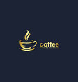coffee cup design gold logo vector image