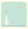grunge background with christmas tree vector image