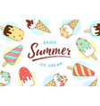 ice cream icons pattern with text enjoy summer vector image