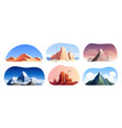 mountain rocks landscapes set vector image