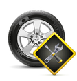 wheel and sign vector image vector image