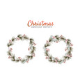 christmas wreath watercolour hand painting vector image