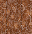 floral pattern on wooden seamless background vector image