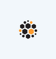 coal hexagon logo concept rock industry vector image