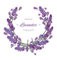 lavender flowers wreath vector image vector image
