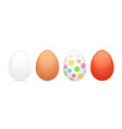 clear and colorful easter eggs set vector image