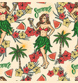 hawaiian party colorful seamless pattern vector image