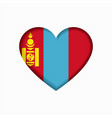 mongolian flag heart-shaped sign vector image