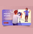 photo studio concept in cartoon design for landing vector image
