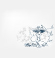 toro stone lighting card sketch line art japanese vector image