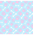 pattern with paws and bones vector image