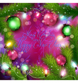 christmas background with glowing garland vector image