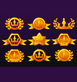 gold templates crown icons for awards creating vector image