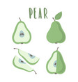 green pear hand drawn set isolated on white vector image vector image