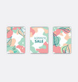 set abstract floral background designs vector image