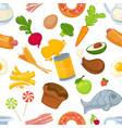 unhealthy and healthy food products seamless vector image