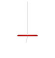 wooden swing in red design hanging on white rope vector image