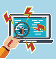 concept in flat retro style - bug and virus vector image vector image