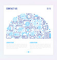 contact us concept in half circle vector image