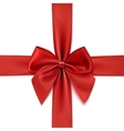 realistic red bow isolated on white background vector image