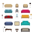 set of furniture modern flat style vector image