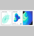 abstract design templates with 3d flow shapes vector image