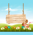 happy easter background colorful eggs chocolate vector image