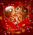 beautiful card with golden heart vector image