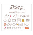bakery icons design set vector image vector image