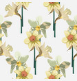 elegance seamless pattern with flowers narcissus vector image vector image