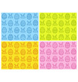 hand drawn easter eggs seamless pattern set vector image