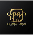 initial pg letter logo design modern typography vector image